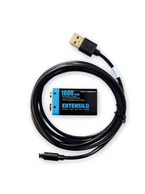 Polnilna baterija z Micro USB vtičnico skupaj s kablom (30 cm) 9V
